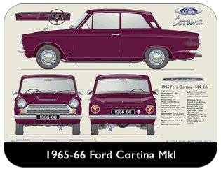 Ford Cortina MkI 2Dr 1965-66 Place Mat, Medium